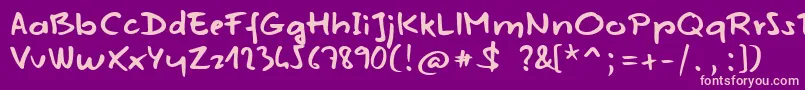 MojitoInJune Font – Pink Fonts on Purple Background