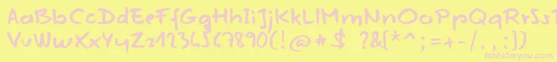 MojitoInJune Font – Pink Fonts on Yellow Background