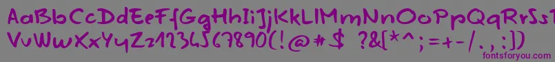 MojitoInJune-fontti – violetit fontit harmaalla taustalla