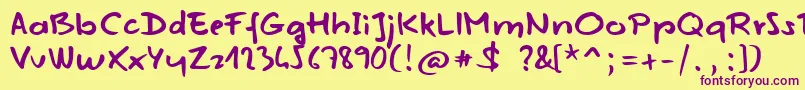 MojitoInJune Font – Purple Fonts on Yellow Background