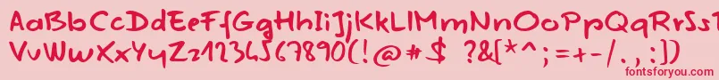 フォントMojitoInJune – ピンクの背景に赤い文字