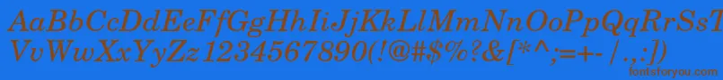 TexgyrescholaItalic Font – Brown Fonts on Blue Background