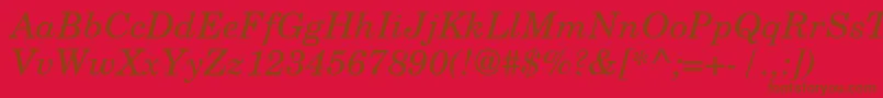 TexgyrescholaItalic Font – Brown Fonts on Red Background