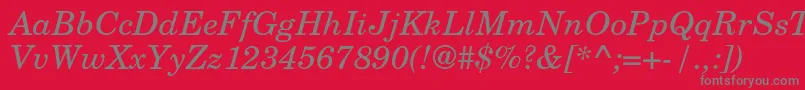TexgyrescholaItalic Font – Gray Fonts on Red Background