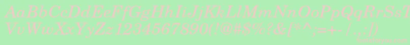 TexgyrescholaItalic Font – Pink Fonts on Green Background