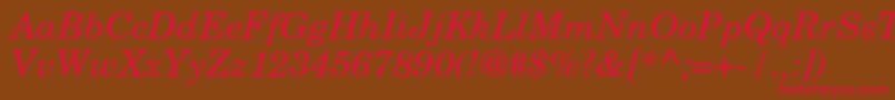 Fonte TexgyrescholaItalic – fontes vermelhas em um fundo marrom