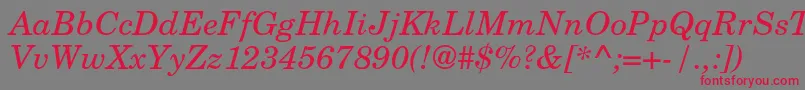 TexgyrescholaItalic Font – Red Fonts on Gray Background