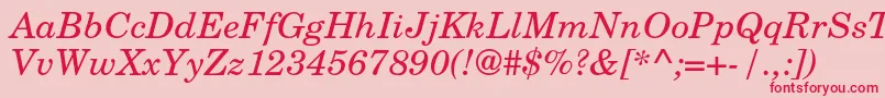 TexgyrescholaItalic Font – Red Fonts on Pink Background