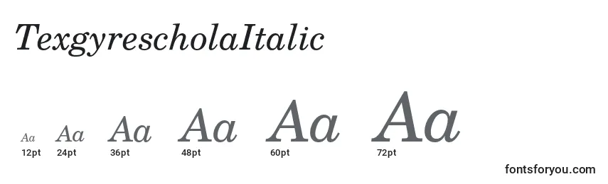 TexgyrescholaItalic Font Sizes