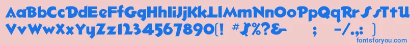 Bigshot Font – Blue Fonts on Pink Background