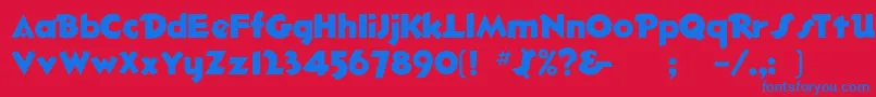 Bigshot Font – Blue Fonts on Red Background
