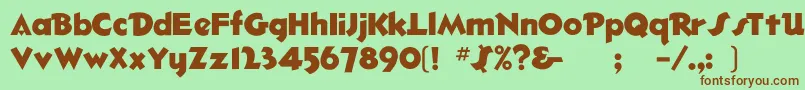 Bigshot Font – Brown Fonts on Green Background
