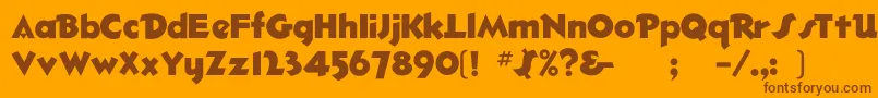 Bigshot Font – Brown Fonts on Orange Background