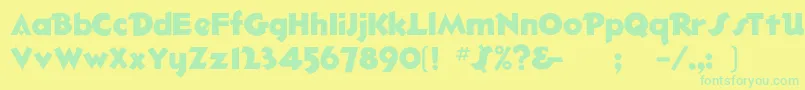 Bigshot Font – Green Fonts on Yellow Background