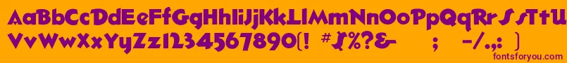 Bigshot Font – Purple Fonts on Orange Background