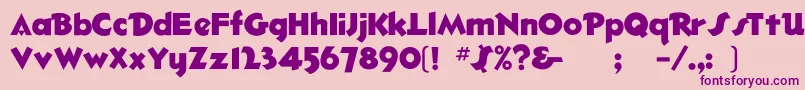 Bigshot Font – Purple Fonts on Pink Background