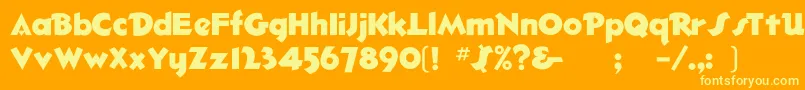 Bigshot Font – Yellow Fonts on Orange Background