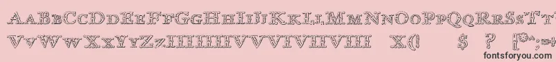 ImprentaRoyalNonpareilBeveled-Schriftart – Schwarze Schriften auf rosa Hintergrund