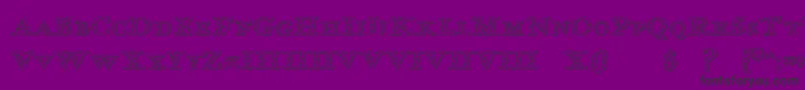 Fonte ImprentaRoyalNonpareilBeveled – fontes pretas em um fundo violeta