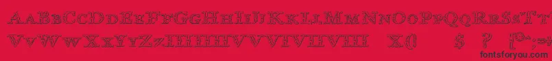 ImprentaRoyalNonpareilBeveled Font – Black Fonts on Red Background