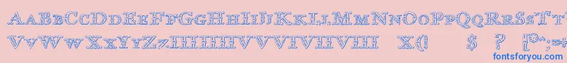 ImprentaRoyalNonpareilBeveled Font – Blue Fonts on Pink Background