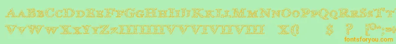 ImprentaRoyalNonpareilBeveled Font – Orange Fonts on Green Background