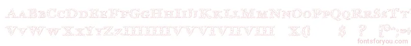 Шрифт ImprentaRoyalNonpareilBeveled – розовые шрифты на белом фоне