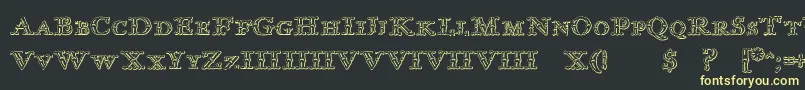 ImprentaRoyalNonpareilBeveled Font – Yellow Fonts on Black Background