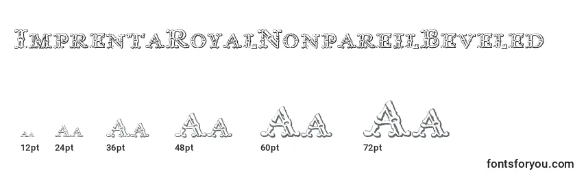 Размеры шрифта ImprentaRoyalNonpareilBeveled