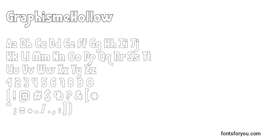Schriftart GraphismeHollow – Alphabet, Zahlen, spezielle Symbole