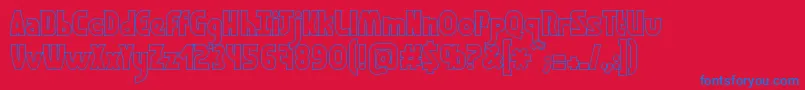 GraphismeHollow Font – Blue Fonts on Red Background