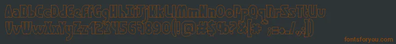 GraphismeHollow-fontti – ruskeat fontit mustalla taustalla