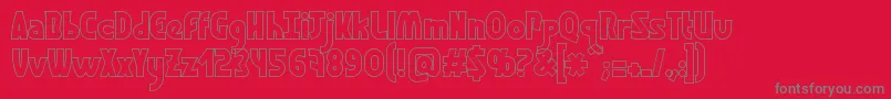 GraphismeHollow Font – Gray Fonts on Red Background