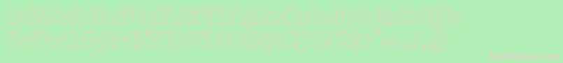 GraphismeHollow Font – Pink Fonts on Green Background