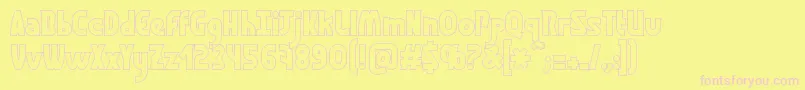 GraphismeHollow Font – Pink Fonts on Yellow Background