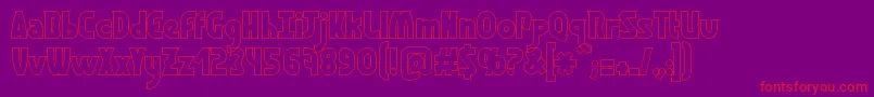 GraphismeHollow Font – Red Fonts on Purple Background