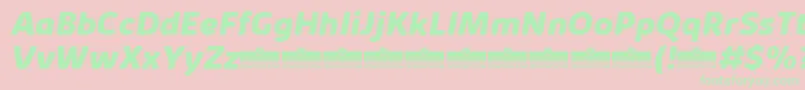 KabrioAbarthExtraboldItalicTrial-Schriftart – Grüne Schriften auf rosa Hintergrund