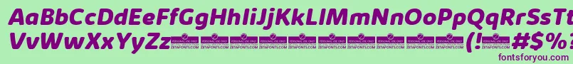 KabrioAbarthExtraboldItalicTrial Font – Purple Fonts on Green Background