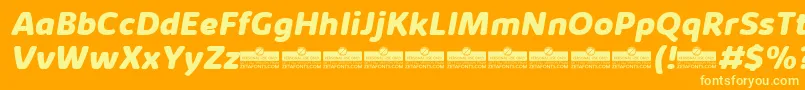 KabrioAbarthExtraboldItalicTrial Font – Yellow Fonts on Orange Background