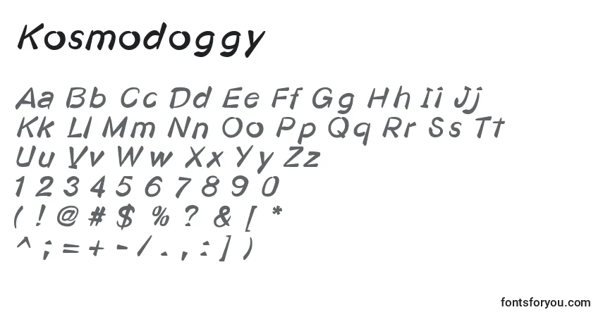 Schriftart Kosmodoggy – Alphabet, Zahlen, spezielle Symbole