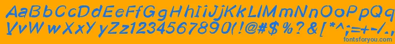 Kosmodoggy Font – Blue Fonts on Orange Background