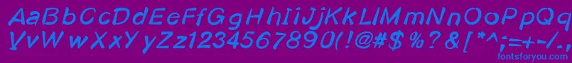 Kosmodoggy Font – Blue Fonts on Purple Background