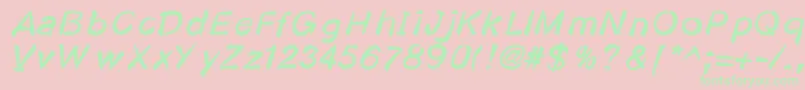 Kosmodoggy Font – Green Fonts on Pink Background