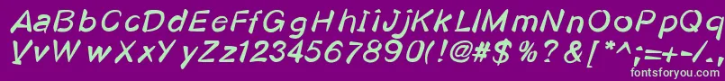 Kosmodoggy Font – Green Fonts on Purple Background