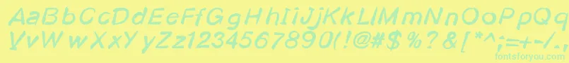 Kosmodoggy Font – Green Fonts on Yellow Background