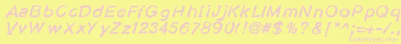 Kosmodoggy Font – Pink Fonts on Yellow Background