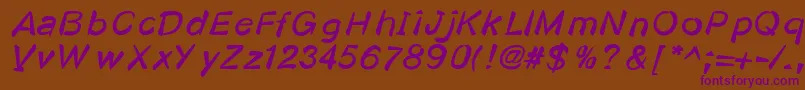 Kosmodoggy Font – Purple Fonts on Brown Background