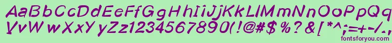 Kosmodoggy Font – Purple Fonts on Green Background