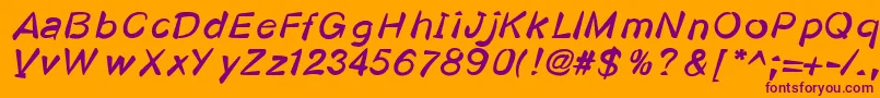 Kosmodoggy Font – Purple Fonts on Orange Background