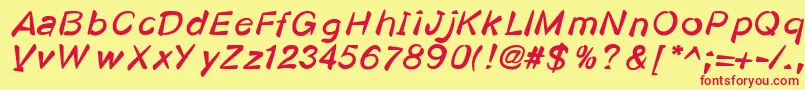 Kosmodoggy Font – Red Fonts on Yellow Background